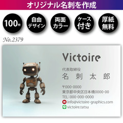 名刺印刷 100枚 両面 フルカラー 紙ケース付 No.2…