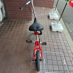 ★美品★14インチ　LOG　OUTRUNK（ログ　アウトランク）　軽量アルミフレーム　シングルギア折り畳み自転　レッドの画像