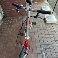 ★美品★14インチ　LOG　OUTRUNK（ログ　アウトランク）　軽量アルミフレーム　シングルギア折り畳み自転　レッドの画像