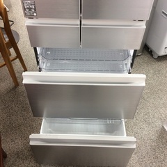 【まるごとチルド】6ドア冷凍冷蔵庫 HITACHI 日立 R-H54TG(S) 540L 2024年製:シルバーの画像