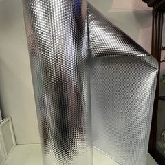 【A】【残量多】アルミ付き断熱シート（プチプチ/緩衝材）幅120cm キャンプやDIYの画像