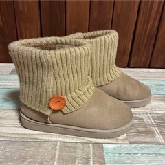 リブ編みニットカフブーツ 【24.5cm】の画像