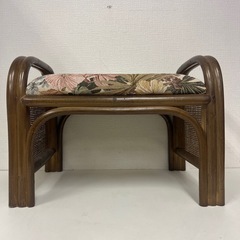 ヴィンテージ ラタン製 ベンチ/スツール 座椅子 オットマン ラタン（籐）籐網の画像