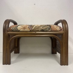 ヴィンテージ ラタン製 ベンチ/スツール 座椅子 オットマン ラタン（籐）籐網の画像