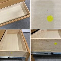 MUJI/無印良品 6段木製ワイドチェスト オーク材 幅80 サイドボード インテリア 衣類収納 リビング 寝室 中古家具 店頭引取歓迎 R10210の画像