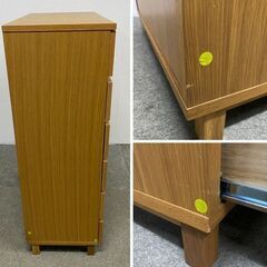 MUJI/無印良品 6段木製ワイドチェスト オーク材 幅80 サイドボード インテリア 衣類収納 リビング 寝室 中古家具 店頭引取歓迎 R10210の画像