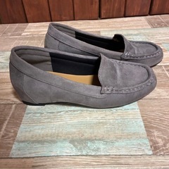 スエードローファー グレー【24cm】の画像