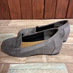 スエードローファー グレー【24cm】の画像