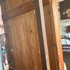 【美容室・サロン用】ライト付き大型ミラー　アンティーク風ウッドフレーム の画像