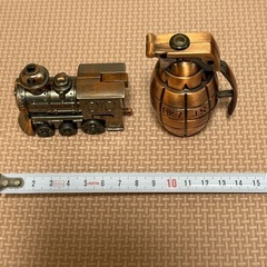 昭和レトロ 手榴弾型　機関車型 ライター 喫煙 煙草　MK.7 J.S ミリタリー　ジャンク　当時物の画像