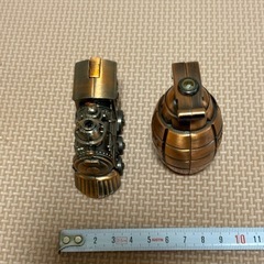 昭和レトロ 手榴弾型　機関車型 ライター 喫煙 煙草　MK.7 J.S ミリタリー　ジャンク　当時物の画像