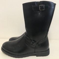M【未使用品】ブーツ メンズ エンジニアブーツ ショートブーツ 黒 レザー調  44 レインブーツ 靴の画像