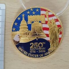 【限定品】 アメリカ合衆国　2026年　250周年 記念　金箔コイン　おまけ付！の画像