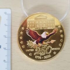 【限定品】 アメリカ合衆国　2026年　250周年 記念　金箔コイン　おまけ付！の画像
