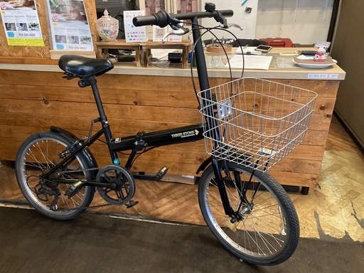 【ノーパンクタイヤ！】6段変速　20インチ折りたたみ自転車　ブラック