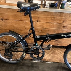 【ノーパンクタイヤ！】6段変速　20インチ折りたたみ自転車　ブラックの画像