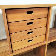 無印良品 スタッキングシェルフセット・5段×2列・ウォールナット材 引き出しつき 分解などお願いします。の画像