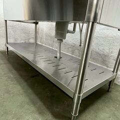 1槽シンク 水栓2本付き BG付き W1500×D600×H1000 業務用 厨房 厨房機器 店舗 店舗用品 飲食 ステンレス製 A0803YGの画像