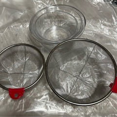 薄型金属ザルとトレーセットとボウルセットの画像