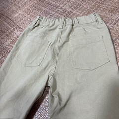 130cm ベージュ長ズボン　キッズパンツ　ウエストゴムの画像