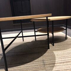 【展示品・未使用】ネストテーブル 円形 大小セット 幅70㎝ 幅50㎝ 参考価格15,990円【送料に設置費込み】🚚自社配送時💳代引き可🚚(現金、クレジット、スマホ決済対応)の画像