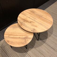 【展示品・未使用】ネストテーブル 円形 大小セット 幅70㎝ 幅50㎝ 参考価格15,990円【送料に設置費込み】🚚自社配送時💳代引き可🚚(現金、クレジット、スマホ決済対応)の画像