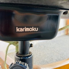 オールドカリモク　karimoku コロニアル　モケットグリーン　デスクチェア　ヴィンテージ　キャスター付　高さ調整　クラシカルの画像