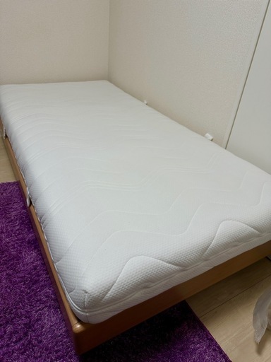 マットレス付き 天然木すのこベッド 
