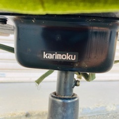 オールドカリモク　karimoku コロニアル　モケットグリーン　デスクチェア　ヴィンテージ　キャスター付　ネジ欠品　の画像