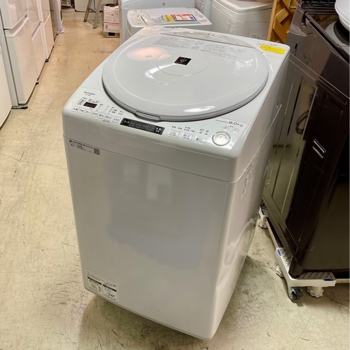 SHARP. 8.0kg簡易乾燥付き洗濯機 ES-TX8E 2020年製 凹みあり