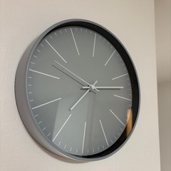 グレー　壁掛け時計　灰色　電池無しの画像
