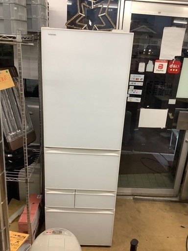 TOSHIBA XVシリーズ 冷凍冷蔵庫 （426L・左開き） 5ドア クリアシェルホワイト GR-H43GXVL リサイクルショップ宮崎屋　佐土原店　25.11.6