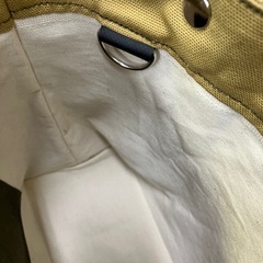 【ハンドメイド】帆布トートバッグ ベージュ×ダークカーキの画像