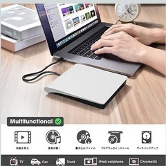 外付け DVDドライブ USB 3.0 type-c 外付CD・DVDドライブ CD/DVDプレーヤー 外付け光学ドライブ PC外付けドライブ ポータブルドの画像