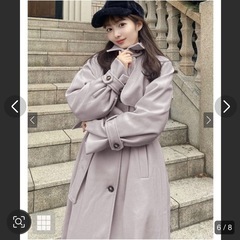 新品タグ付き✨フェイクウールコート♡ロング丈　ラベンダーの画像