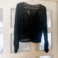 【新品】GU レースカーディガン ブラック サイズLの画像
