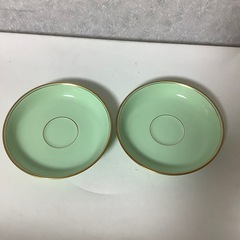 香蘭社　ローズガーデン　カップ&ソーサー　エメラルドグリーン　2客　廃盤の画像