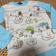 光るパジャマ　畜光　子供用　長袖　130cm スヌーピー　男の子　女の子 長袖パジャマ かぶり 上下セットの画像