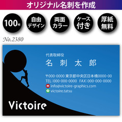 名刺印刷 100枚 両面 フルカラー 紙ケース付 No.2…