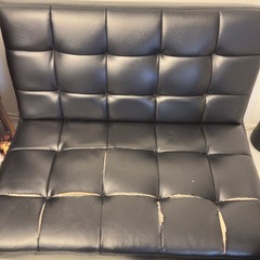 ブラック ソファベッド 2脚セット　ローソファ の画像