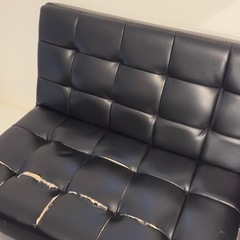 ブラック ソファベッド 2脚セット　ローソファ の画像