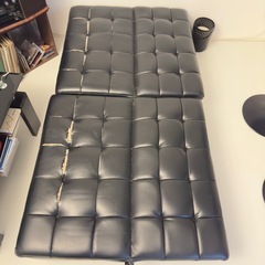 ブラック ソファベッド 2脚セット　ローソファ の画像