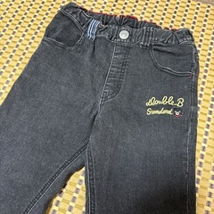 美品♥︎︎DOUBLE.B デニムパンツ　ブラックデニム長ズボン130㎝の画像