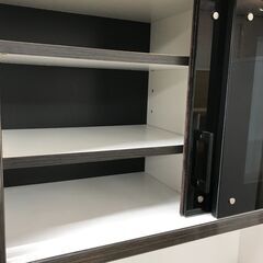 ＼家具＊家電のお店／【ｼﾞｬﾝｸﾞﾙｼﾞｬﾝｸﾞﾙ石川金沢店】キッチンボード  黒 木目調  W(幅)89×D(奥行き)45×H(高さ)187cmの画像