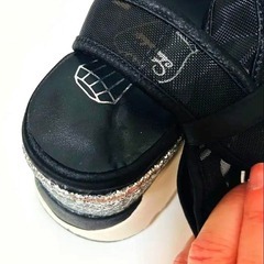 【未使用 / Swankiss】リボンサンダル 厚底 ブラック 23.5cmの画像