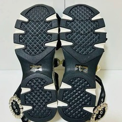 【未使用 / Swankiss】リボンサンダル 厚底 ブラック 23.5cmの画像