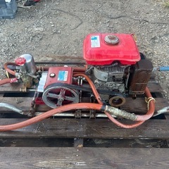 三菱　セット動噴　5馬力　ガソリン　SB-34 動力噴霧器 造園 田んぼ 排水 消毒 除草　散水 高圧洗浄　動噴　潅水　防除　吸水排水ホース付き 宮崎の画像