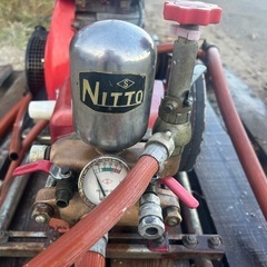 三菱　セット動噴　5馬力　ガソリン　SB-34 動力噴霧器 造園 田んぼ 排水 消毒 除草　散水 高圧洗浄　動噴　潅水　防除　吸水排水ホース付き 宮崎の画像