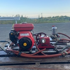 三菱　セット動噴　5馬力　ガソリン　SB-34 動力噴霧器 造園 田んぼ 排水 消毒 除草　散水 高圧洗浄　動噴　潅水　防除　吸水排水ホース付き 宮崎の画像