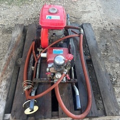 三菱　セット動噴　5馬力　ガソリン　SB-34 動力噴霧器 造園 田んぼ 排水 消毒 除草　散水 高圧洗浄　動噴　潅水　防除　吸水排水ホース付き 宮崎の画像